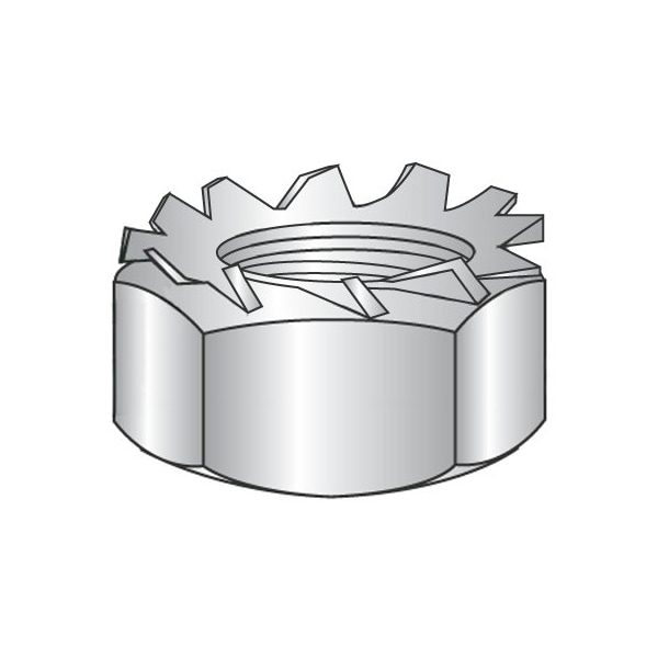 Newport Fasteners Lock Nut, 3/8"-16, 18-8 Stainless Steel, Not Graded, 0.32 in Ht, 500 PK 460582 - main